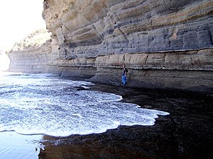 Rock strata at Depot Beach, New South Wales
