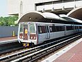 Washington Metro train arrives at Cheverly station