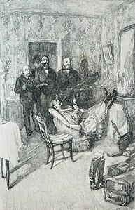 Follenvie, Carré-Lamadon et Loiseau demandent vainement à l'officier prussien de les laisser reprendre leur route.