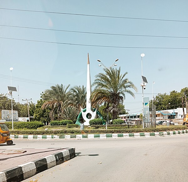 One of the roundabout in Maiduguri