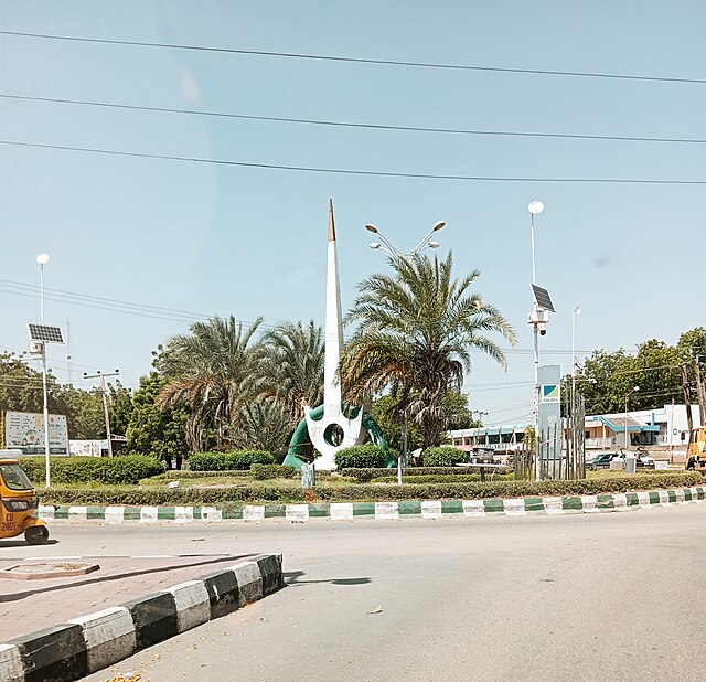 One of the roundabout in Maiduguri