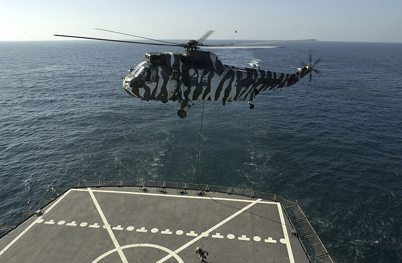 File:Royal Marines fast rope from Sea King to USNS Pecos (T-AO-197) 2002.jpeg