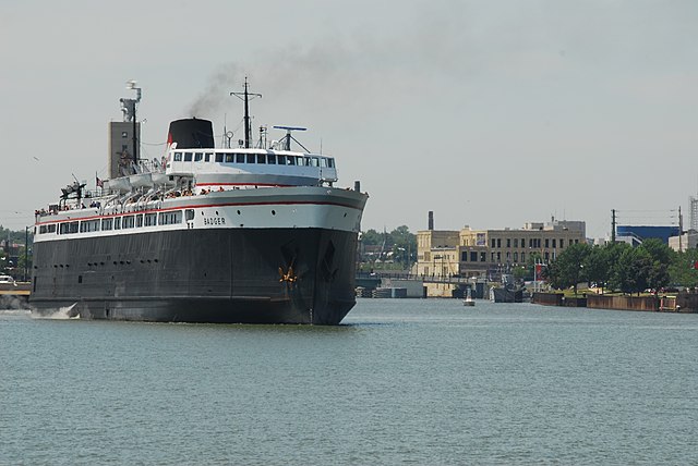 SS Badger connects the Wisconsin and Michigan segments of US 10