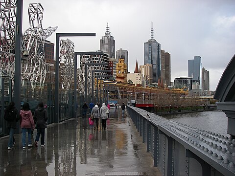 Melbourne's Sandridge Bridge which overpasses the Yarra River.
