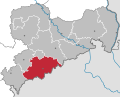 Lage des Erzgebirgskreises in Sachsen