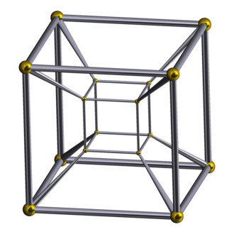 A tesseract. The diminished seventh chords occupy points on two diagonally opposite corners. Schlegel wireframe 8-cell.png