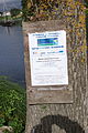 Document de labellisation Patrimoine fluvial en juillet 2012 affiché à l'amarre du scute