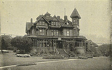 The public library in Henry Yesler's former home downtown at Third and James, burned on the night of January 1-January 2, 1901 Seattle Public Library - 1900.jpg
