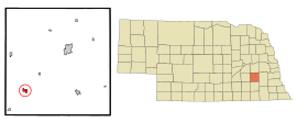 Seward County Nebraska Incorporated and Unincorporated areas Beaver Crossing Highlighted.svg