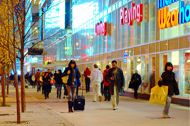 File:Shopping topic image Shoppers on Dundas street, Toronto.jpg