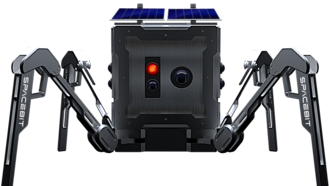 The Asagumo robot rover can withstand temperatures up to 130C (266F). Power: Solar panels. Batteries: Lithium polymer. Skynews-spacebit-rover-moon.png