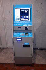 A SmarTrip vending machine installed in the Metro Center station in 2012