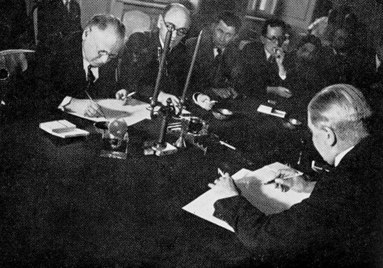 The Soviet–Finnish Non-Aggression Pact was signed by Aarno Yrjö-Koskinen and Maxim Litvinov in Moscow 1932.