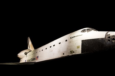 Space Shuttle Endeavour exhibit at the California Science Center, Los Angeles, CA, USA