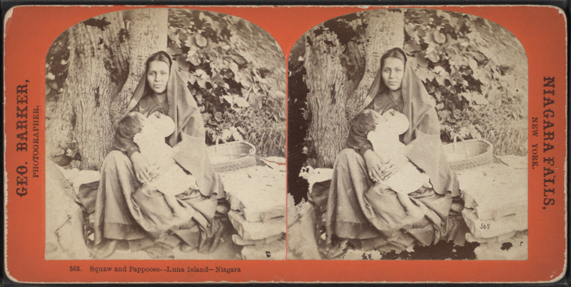 File:Squaw and pappoose, Luna Island, Niagara, by Barker, George, 1844-1894.png