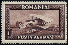 A photo of a Blériot-SPAD S.46 on an airmail stamp.