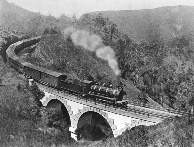 Passenger train crossing Swanson's Bridge