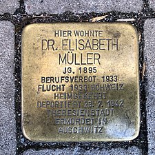 Pietra d'inciampo per Elisabeth Müller ad Hannover