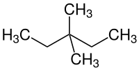 Structural formula of 3,3-dimethylpentane