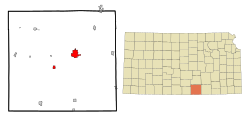 Posizione all'interno della contea di Sumner e del Kansas