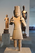 Surya (sun god), Nui Ba The, An Giang, 6th-7th century, sandstone - Museum of Vietnamese History - Ho Chi Minh City - DDSC06075.JPG