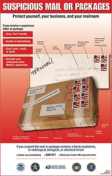 Public service announcement poster of USPIS Suspicious mail or packages poster.jpg