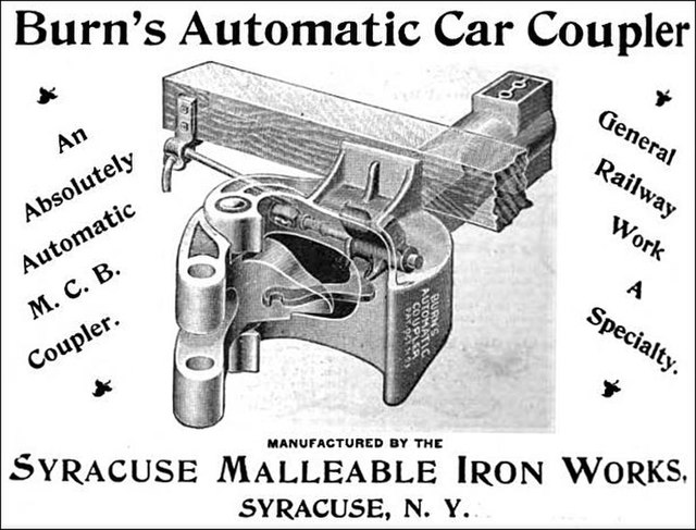 Syracuse Malleable Iron Works – 1894. MCB5 Transition Coupler, compatible with link and pin coupling