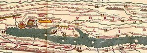 A map of the Istrian peninsula from the Roman map Tabula Peutingeriana, made sometime in the 4th century Tabula Peutingeriana - Istra.JPG