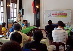 Eine Waray-Waray-Wikipedia-Einführung in Tacloban City im Januar 2013