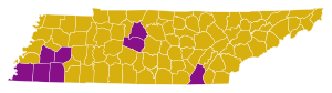 Resultados de las primarias presidenciales demócratas de Tennessee 2008.svg