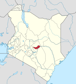 Location of Tharaka-Nithi County in Kenya