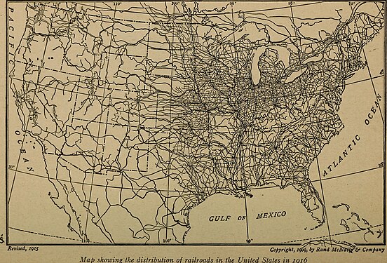 1916 railroad map from "The story of corn and the westward migration" (published 1916) (14804330853)