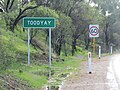 Town entry sign for Toodyay, Western Australia, on Toodyay Road / Stirling Terrace.