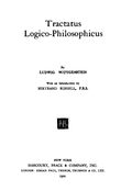 Couverture de la première édition en anglais du Tractatus logico-philosophicus.