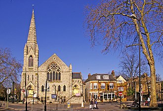 Trinity Church Trinity Church, Stag Public House and side of Register Office, Enfield - geograph.org.uk - 697572.jpg