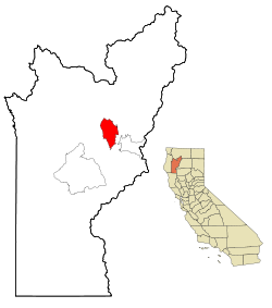 Trinity County California Incorporated and Unincorporated areas Weaverville Highlighted.svg