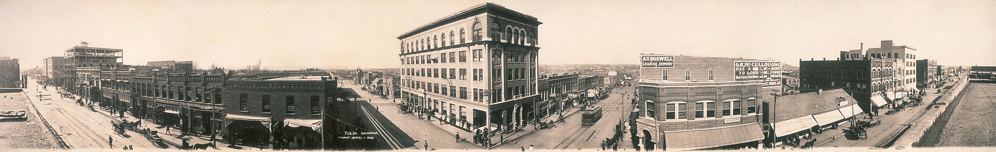 1909 Panoramic view of Tulsa, Oklahoma.