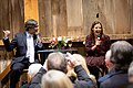 UC Santa Cruz Linguistics Professor Pranav Anand and Wikimedia Foundation CEO Maryana Iskander in conversation at the UC Santa Cruz Peggy Downes Baskin Ethics Lecture 3