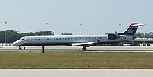 Mesa CRJ900 in the final US Airways livery beginning in 2005 USexCRJ-900.jpg