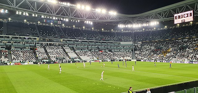 The Juventus Stadium before the kickoff of a UWCL match against Chelsea (2021)