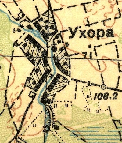 План деревни Ухора. 1930 год