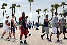 Streetballers at the Venice Beach basketball courts