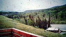 Ghost River Valley, Alberta (1970) View of Edward's house and Ghost River from Renee's veranda. 1970.JPG