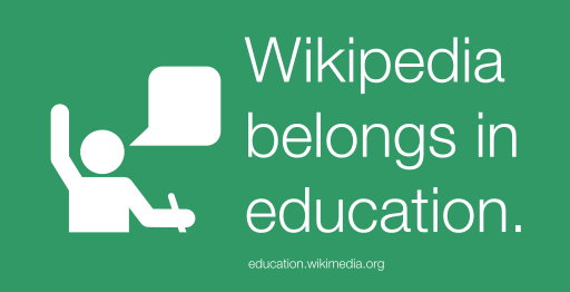 File:Wikipedia belongs in education sticker, green.svg