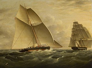 The East Indiaman Victorine pursued by the revenue cutter Prince George