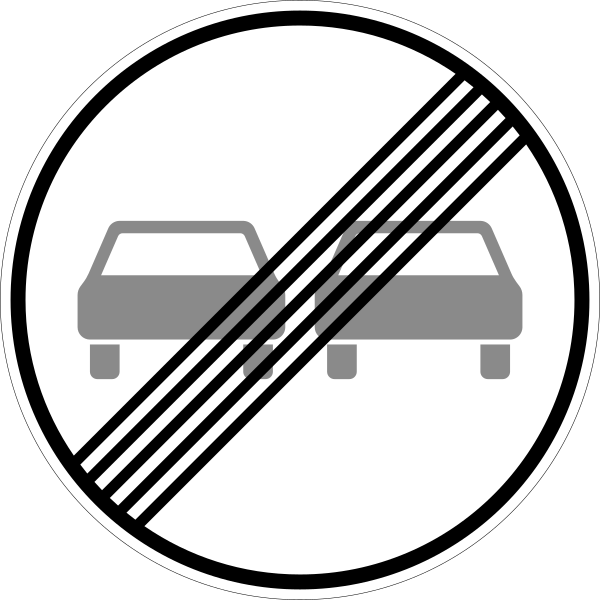 File:Zeichen 280 - Ende des Überholverbotes für Kraftfahrzeuge aller Art, StVO 1992.svg