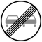 Zeichen 280 - Ende des Überholverbotes für Kraftfahrzeuge aller Art, StVO tahun 1992.svg