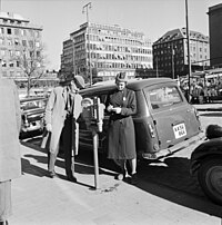 "Meter maid" in Stockholm, Sweden, 1961 "Meter maid" in Stockholm in 1961.jpg