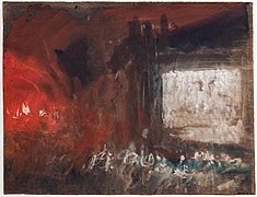 A Study of Firelight, Perhaps in a Glass Workshop, Venice - William Turner in Tate Britain