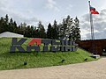 Ved inngangen til minnekomplekset "Katyn" i Smolensk-regionen